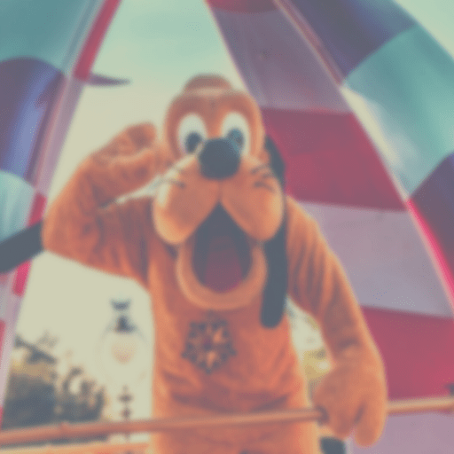 A photo of Pluto at a theme park
